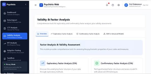 EFA and CFA with psychtrixweb